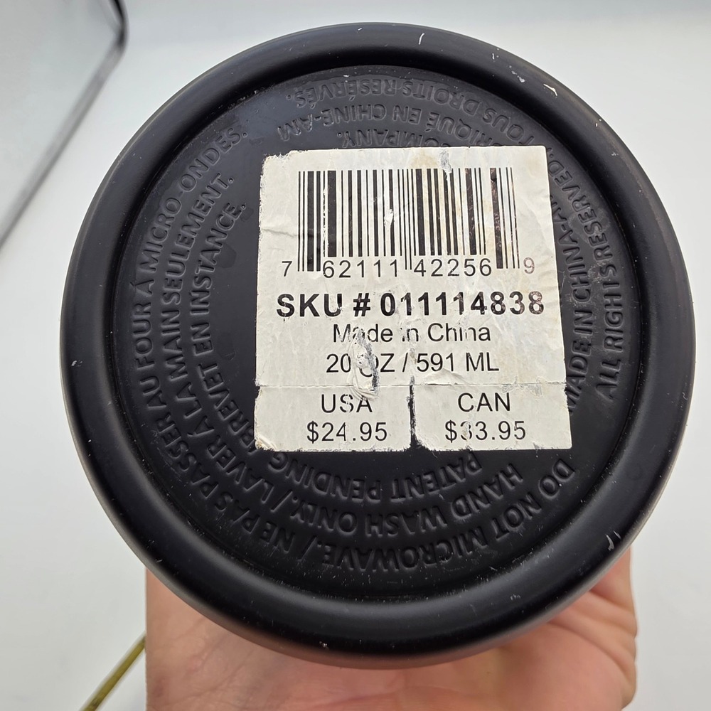 Starbucks Matte Black Stainless Steel Travel Tumbler 20oz Silver Siren Logo P1 - Picture 12 of 16